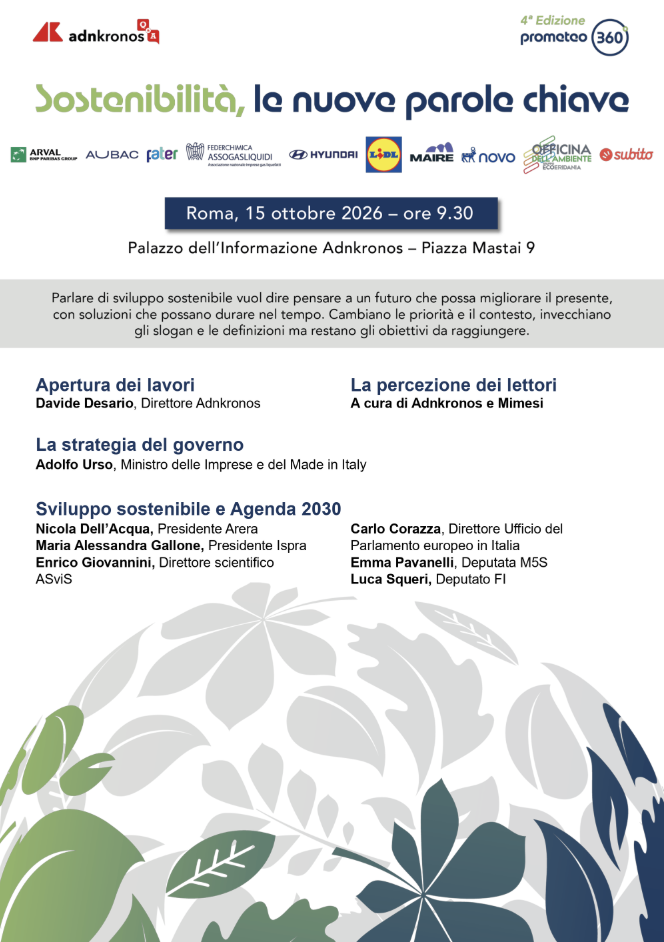 Adnkronos “Sostenibilità, le nuove parole chiave”